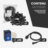 Guirlande Guinguette IP65 10M 30 Bulbes Transparents Dimmables