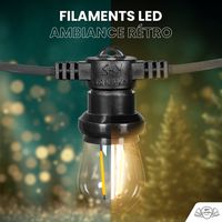 Guirlande de Noël Extérieure "Scandinave" IP65 – 10 m 20 Ampoules avec Variateur & Télécommande