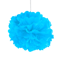 Pompons Turquoise 30 cm x2