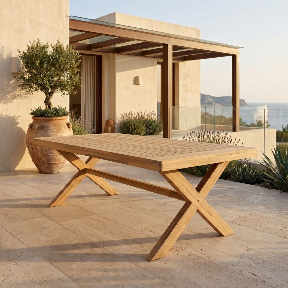 Table de Jardin Eloise Bois Acacia Effet Teck - 8 Places