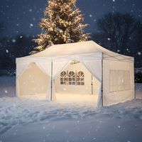 Tente Pliable 3x6m imperméable 320 g/m2 Blanche + 6 Parois