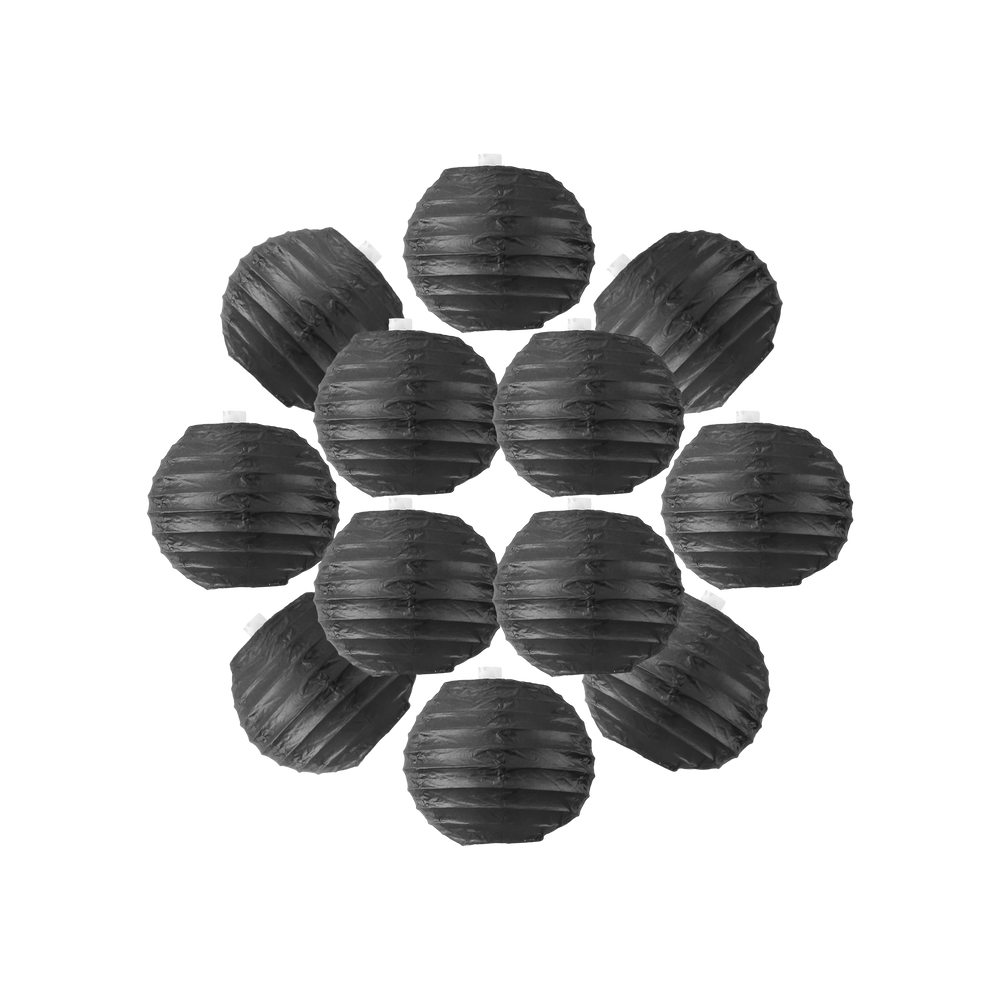 Lot de 12 Boules Japonaises Noires 10 cm