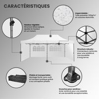 Tente Pliable 3x6m imperméable 320 g/m2 Blanche + 6 Parois