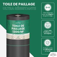 Toile de Paillage 500m2 - 10 rouleaux 50x1m - Epaisseur 130g/m²