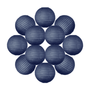 Lot de 12 Boules Japonaises Bleu Navy 40 cm