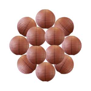 Lot de 12 Boules Japonaises Chocolat 30 cm