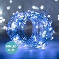 Guirlande 10 M Argent 100 Micro LED Blanc Froid