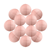 Lot de 12 Boules Japonaises Rose Blush 40 cm