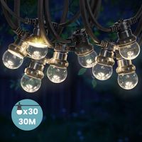 Kit Guirlande Guinguette 30m IP 65 Transparente Dimmable