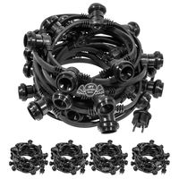Guirlande Guinguette Noire IP65 50M 150 Douilles pour Ampoules E27 