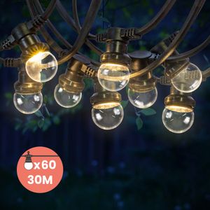 Guirlande Guinguette IP65 30M 60 Bulbes Transparents Dimmables
