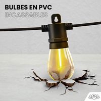 Guirlande Guinguette IP65 LED 30M 30 Bulbes Filament Allongé  Dimmables Avec Télécommande