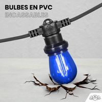 Guirlande de Noël Extérieure "Familliale" IP65  - 10 m 20 Ampoules Multicolores avec Variateur & Télécommande