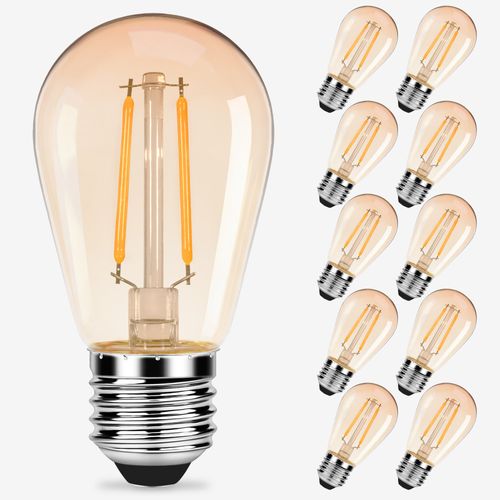 Lot 10 Ampoules Led Filament Ambrée E27 Dimmables - 2W