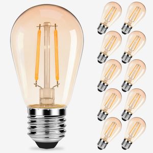 Lot 10 Ampoules Led Filament Ambrée E27 Dimmables - 2W