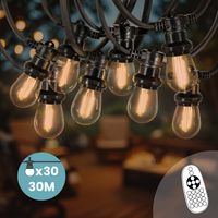 Guirlande Guinguette 30M Filament LED Ambré 30 Bulbes Dimmables