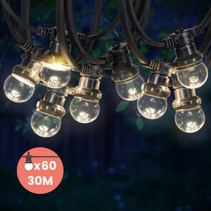 Guirlande Guinguette IP65 30M 60 Bulbes Transparents Dimmables