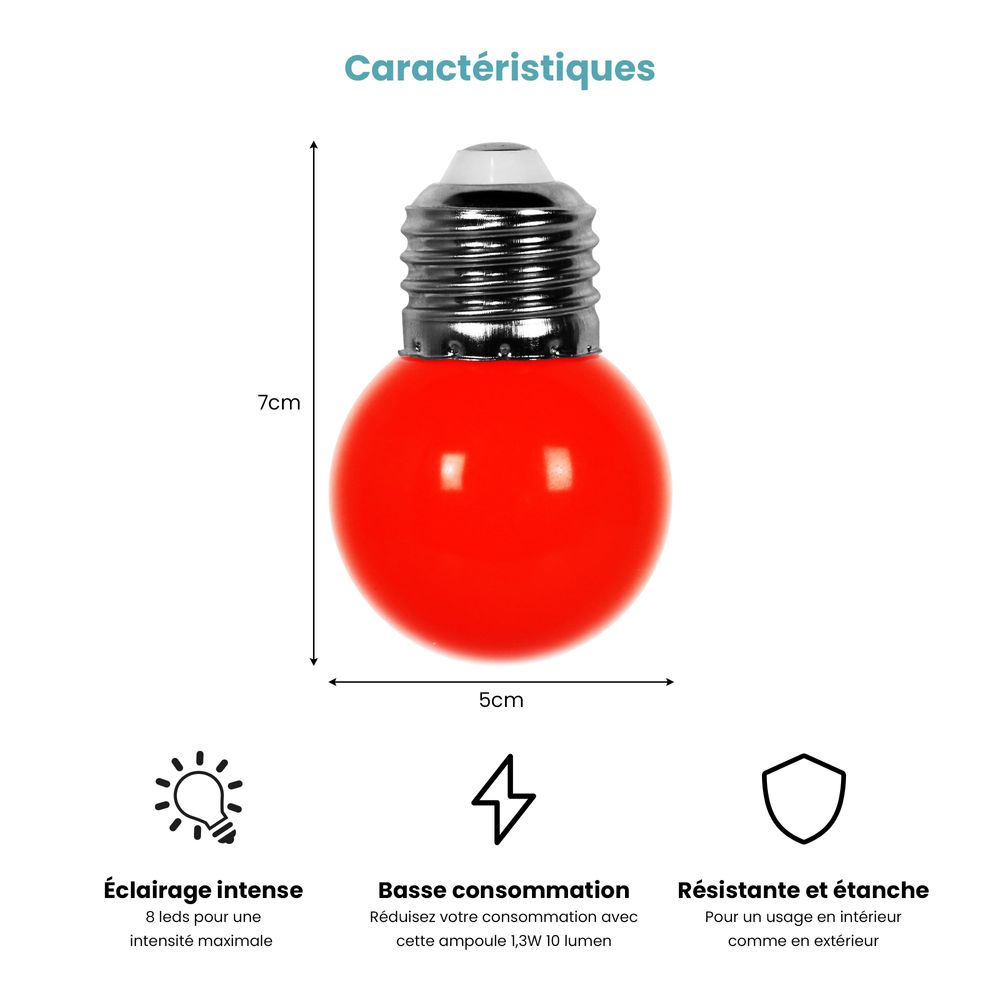Schönenberger Ampoule LED E27 Rouge