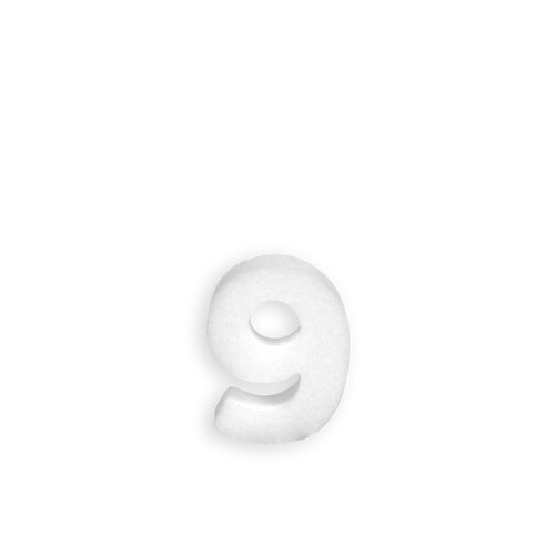 Chiffre 9 en Polystyrène 10cm