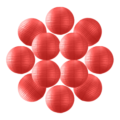 Lot de 12 Boules Japonaises Rouge 50 cm