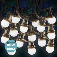 Kit Guirlande Guinguette 100m IP 65 Blanche