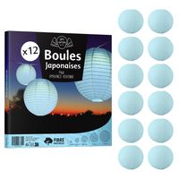 Lot de 12 Boules Japonaises Bleu Ciel 30 cm