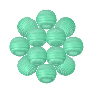 Lot de 12 Boules Japonaises Vert d'eau 30 cm