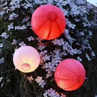 Lot de 12 Boules Japonaises Rose Pâle 20 cm