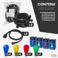 Guirlande Guinguette 30M Filament Multicolore LED 30 Bulbes