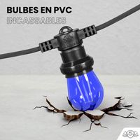 Guirlande Guinguette 50M Filament Multicolore LED 50 Bulbes Dimmables Avec Variateur et Télécommande