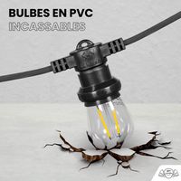 Guirlande Guinguette Filament France 20M LED 20 Bulbes