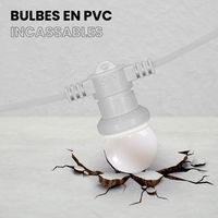 Guinguette Ampoules Remplaçables Blanc 10 m Cable Blanc