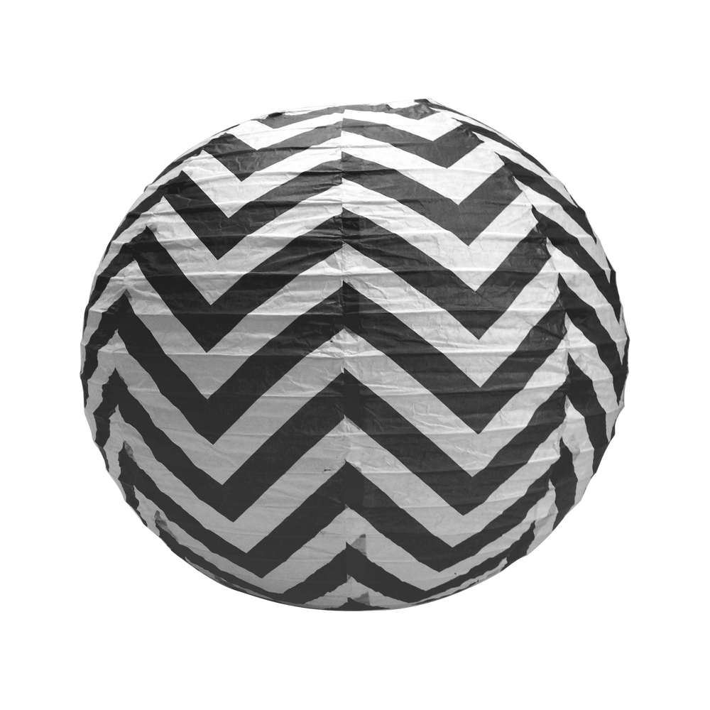 Boule papier 35cm Chevron Noir