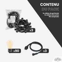 Guirlande Guinguette 30M Filament LED Ambrée 90 Bulbes