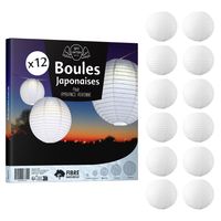 Lot de 12 Boules Japonaises Blanches 30 cm
