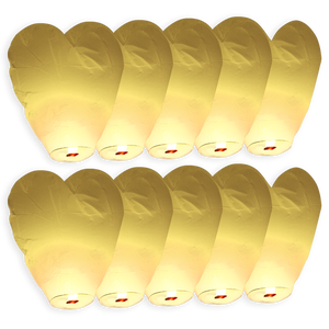 Lot de 10 Lanterne Volante Coeur Blanc