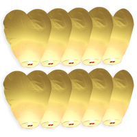 Lot de 10 Lanterne Volante Coeur Blanc