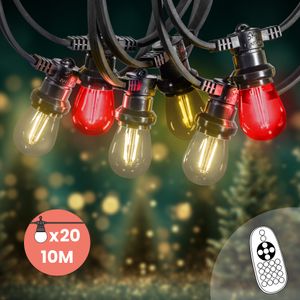 Guirlande de Noël Extérieure "Scandinave" IP65 – 10 m 20 Ampoules avec Variateur & Télécommande