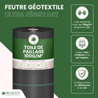Lot Toile de Paillage 1M x 50M 100g/m² + 100 Sardines de Fixation