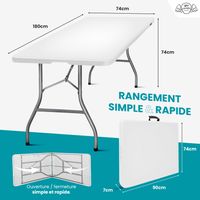 Lot de 10 Tables Pliantes 180x74 cm Blanc