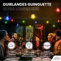 Guirlande de Noël Extérieure "Élégante" IP65 – 10 m 20 Ampoules avec Variateur & Télécommande