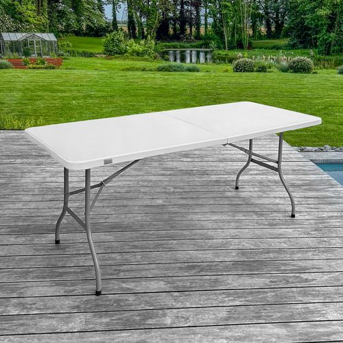 Table Pliante Exterieur 180 cm Rectangulaire Blanc