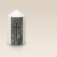 Bougie Pilier Croix Cire Croix Blanc et Noir