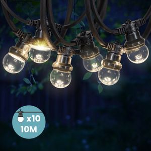 Guirlande Guinguette IP65 10m 10 Bulbes Transparent Dimmables