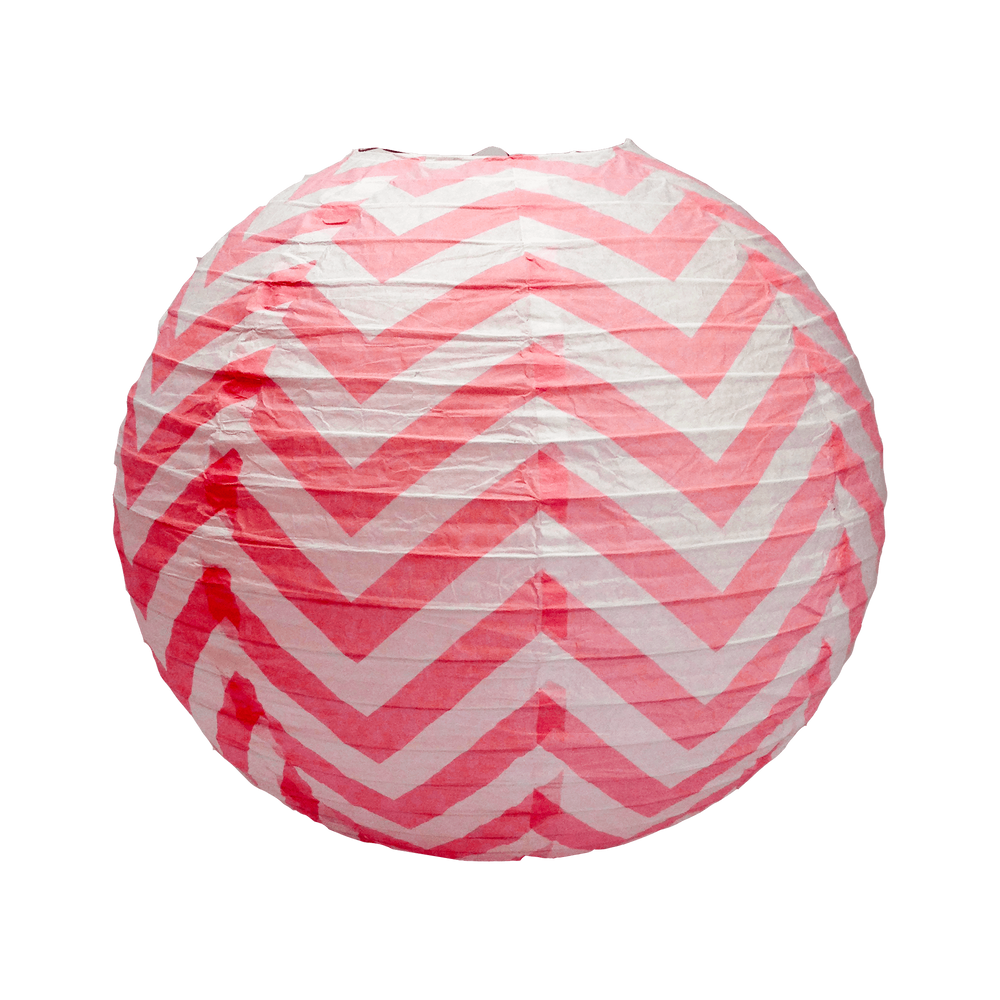 Boule papier 35cm Chevron Rouge
