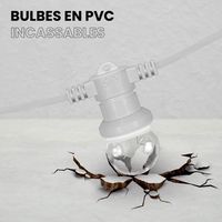 Kit Guirlande Guinguette 40m IP 65 Cable Blanc Bulbes Transparents
