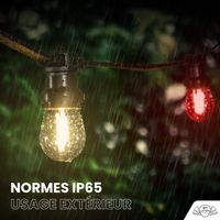 Guirlande de Noël Extérieure "Scandinave" IP65 – 10 m 20 Ampoules avec Variateur & Télécommande