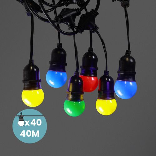 Guirlande Guinguette Pendante Ampoules Remplaçables Multicolore 40 m