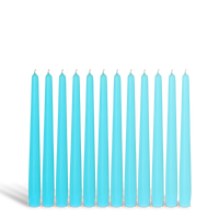 Pack de 12 chandelles Bleu turquoise 23x25cm