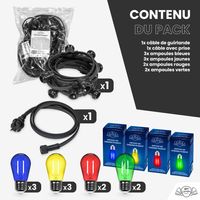 Guirlande Guinguette 5M Filament Multicolore LED 10 Bulbes